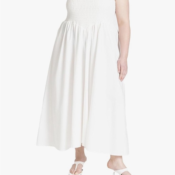 🖤 Black poplin textured smocked flare maxi dress with adjustable straps - NWT - Picture 6 of 10